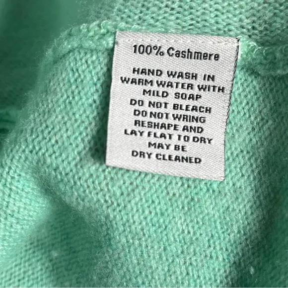 Claudia Nichole Green Cashmere Sweater Open Front Draped Mint Relaxed Waterfall