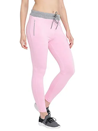 Clovia Women's Cotton Gym/Sports Activewear Tights (AT0073P22_Pink_XXL)