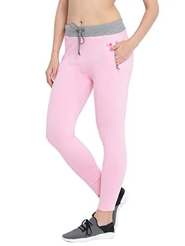 Clovia Women's Cotton Gym/Sports Activewear Tights (AT0073P22_Pink_XXL)
