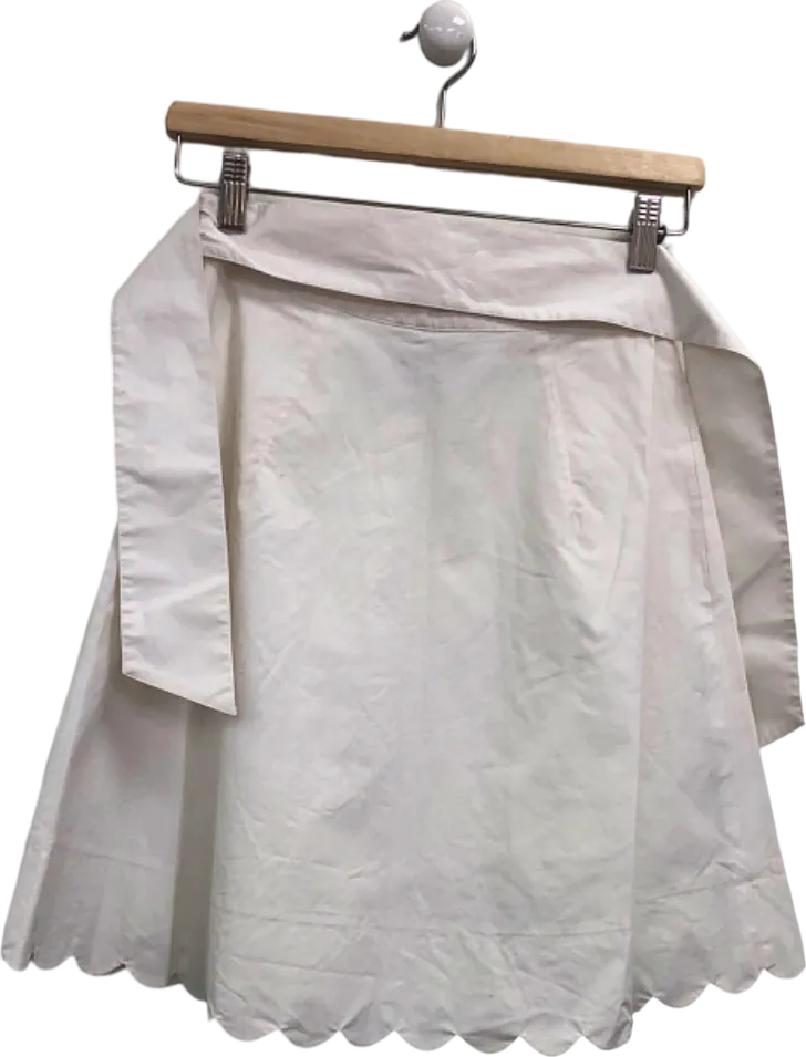 Club Monaco White Scallop Hem Skirt SIZE  00 UK XS