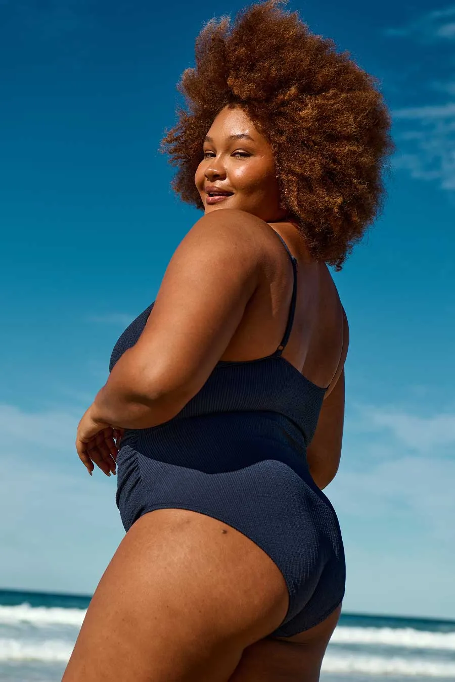 Coolum Core Support One Piece Swim - Navy Texture