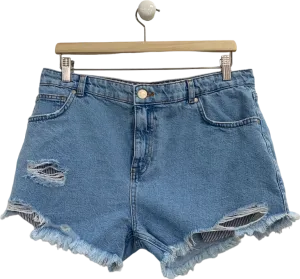 Couture Club Blue Double Layer Boxer Denim Shorts UK 12