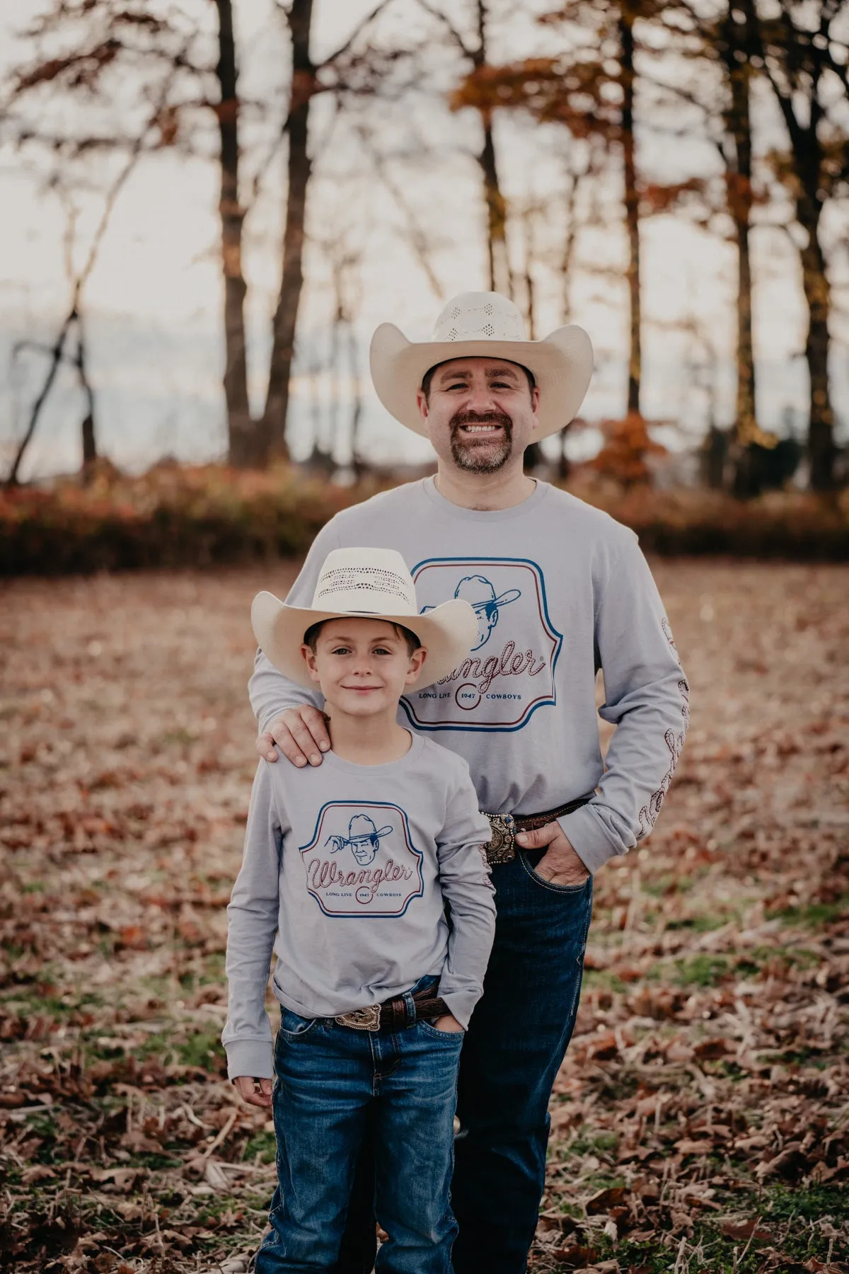 'Cowboy Wink' Men's Long Sleeve Wrangler T-Shirt (S-XXL)