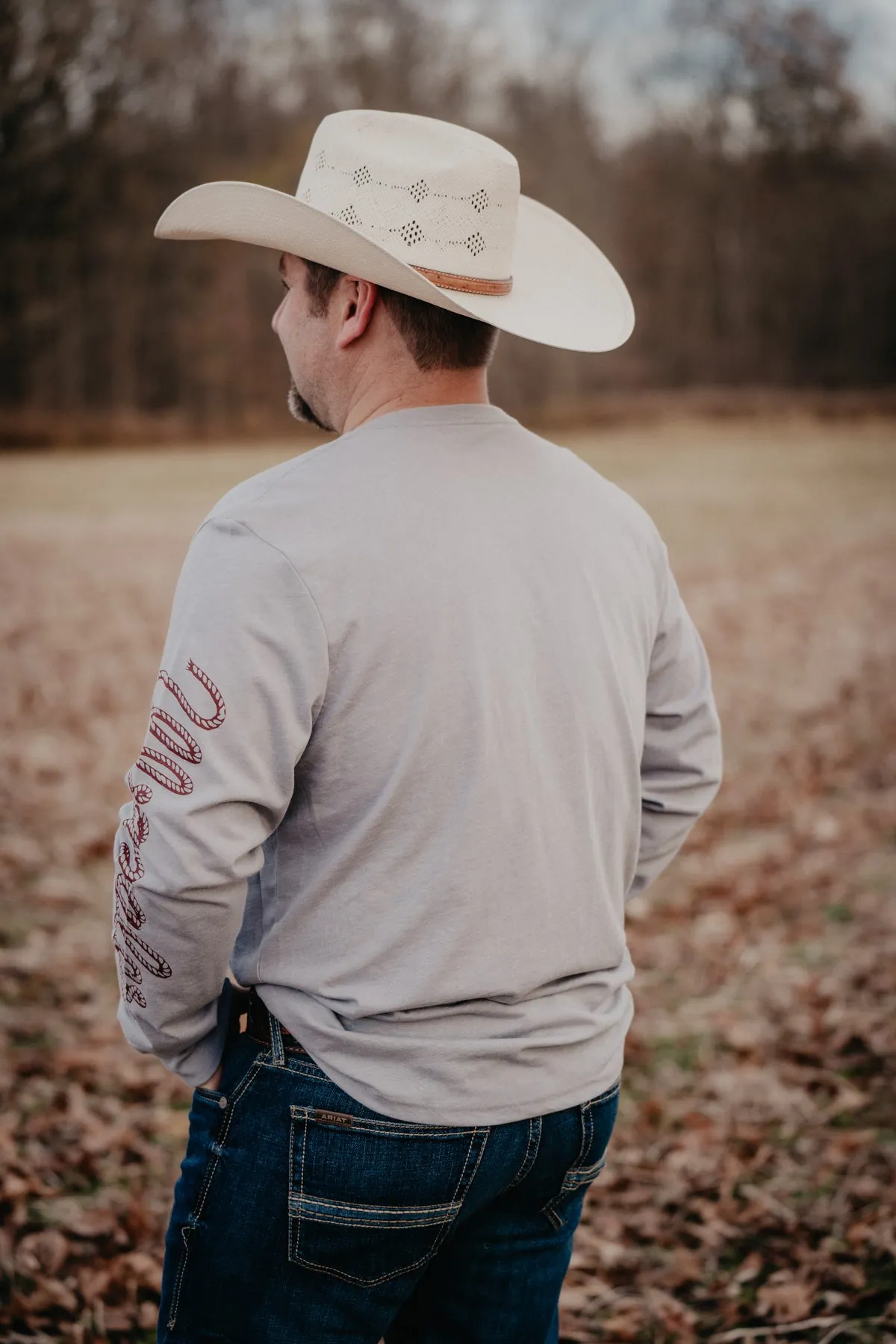 'Cowboy Wink' Men's Long Sleeve Wrangler T-Shirt (S-XXL)