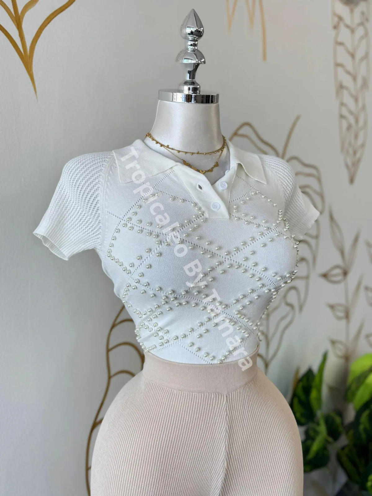 Cream Ribbed Pants