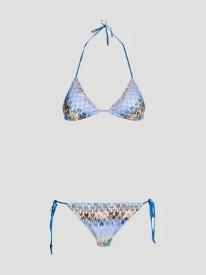 Crochet-Knit Triangle Bikini