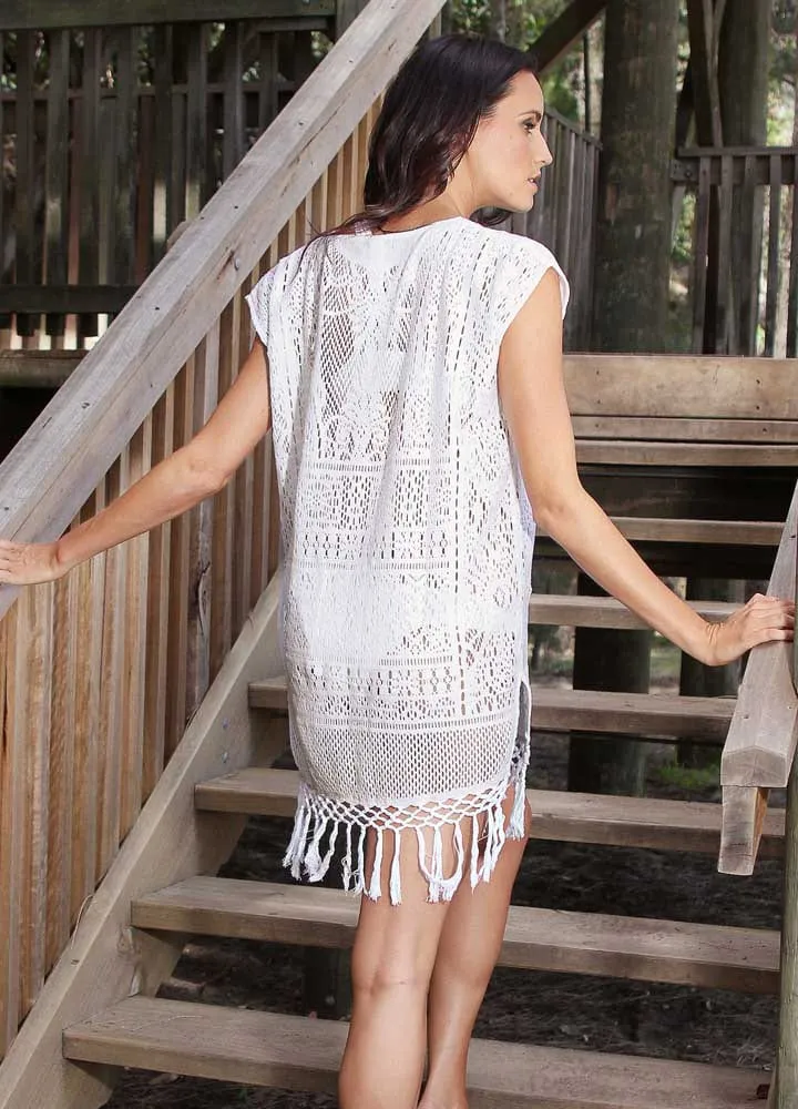 Crochet Tassels Kaftan Dress