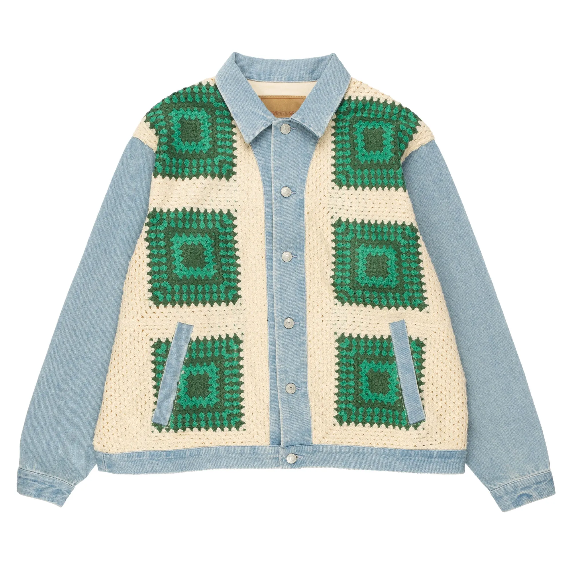 Crochetknit x Denim Jacket Beige WDS-O-FAL-24-Q1-JK-05