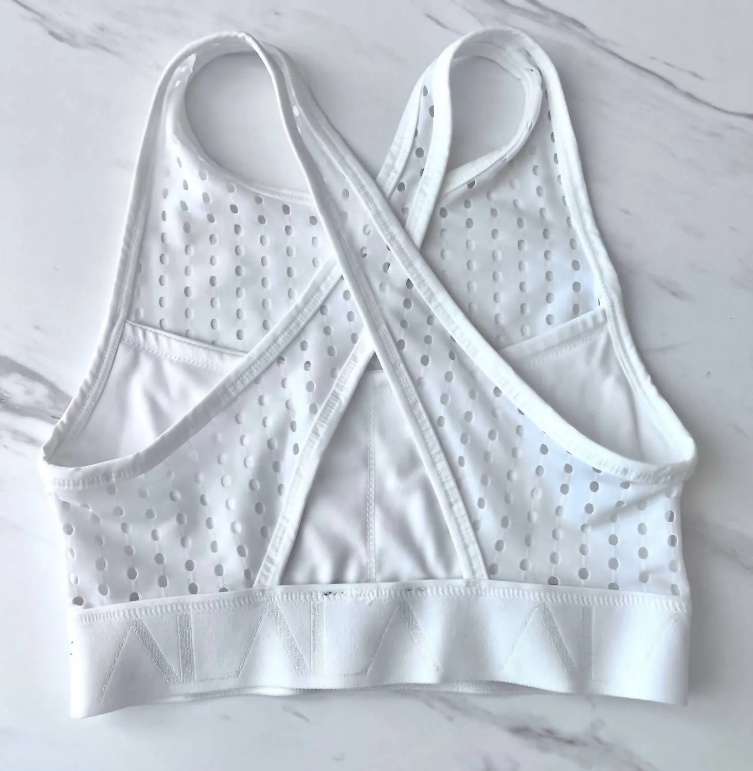 Cross Back Bra In White