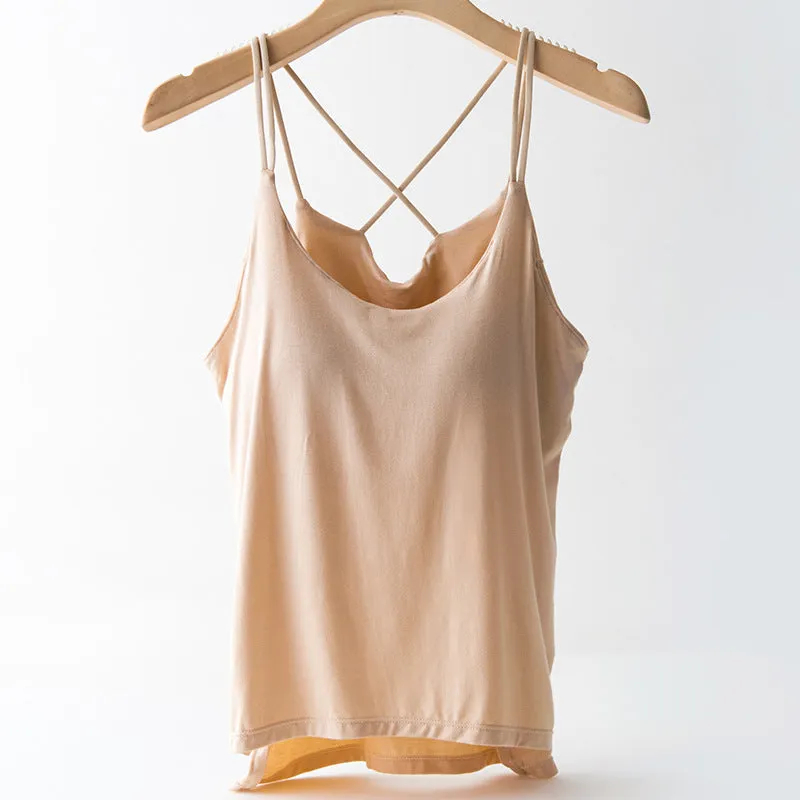 Cross Over Back Top with Inbuilt Bra