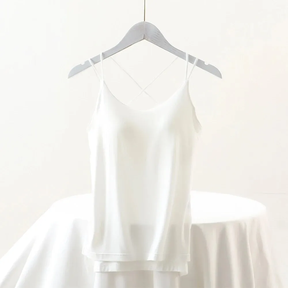 Cross Over Back Top with Inbuilt Bra