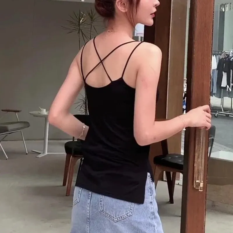 Cross Over Back Top with Inbuilt Bra