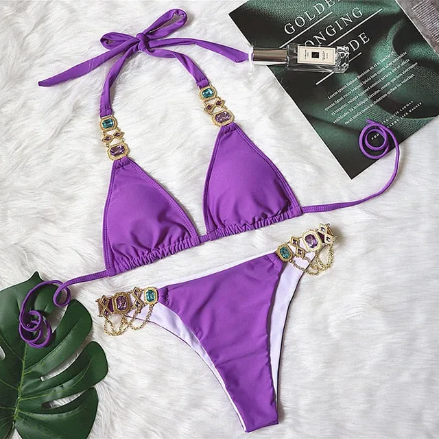 Crystal Diamond Bikini Swimwear