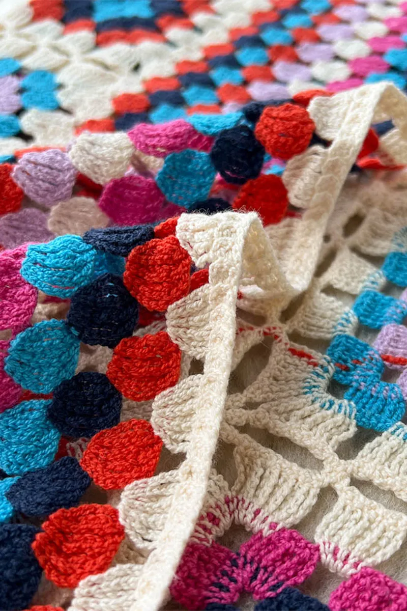 CS3306 Boho Crochet Long Cardigan Outerwear
