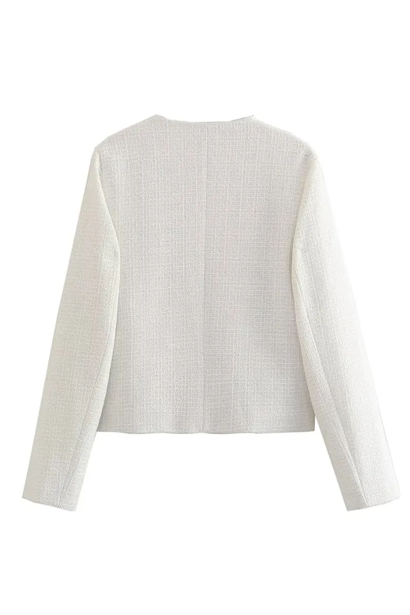 CS3379 Round Neck Elegant Jacket Outerwear