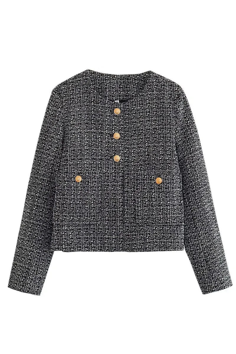 CS3379 Round Neck Elegant Jacket Outerwear