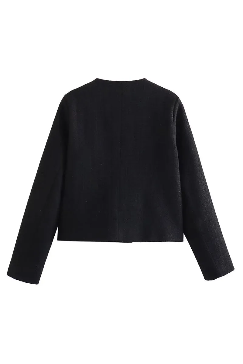 CS3379 Round Neck Elegant Jacket Outerwear