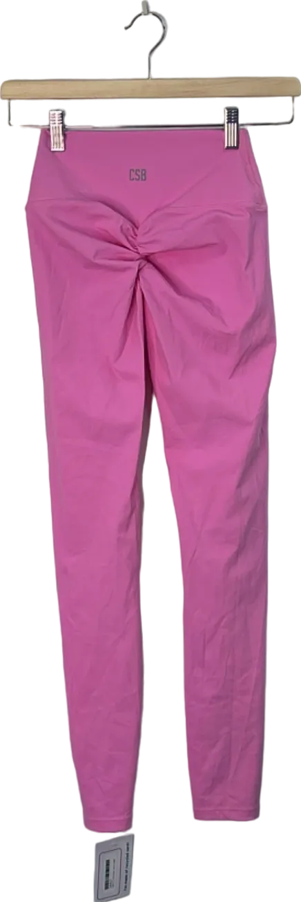 CSB Pink High-Waist Ruched Leggings UK S