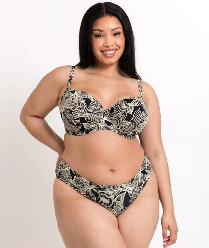 Curvy Kate Ripple Reef Classic Brief - Black Print