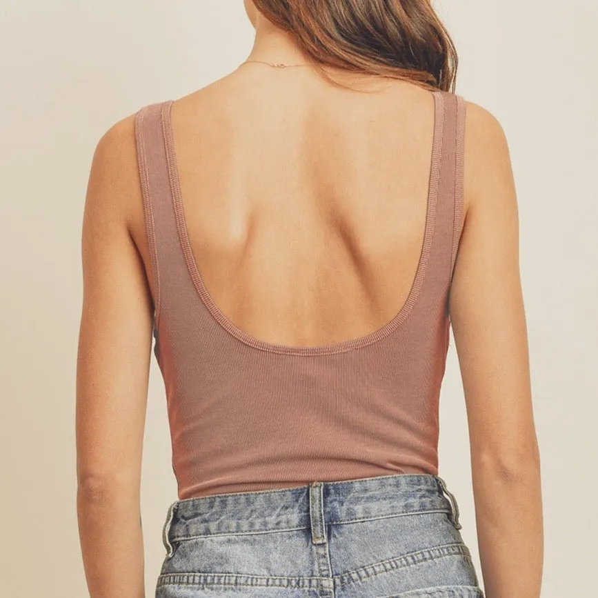 Deep Scoop Sleeveless Bodysuit
