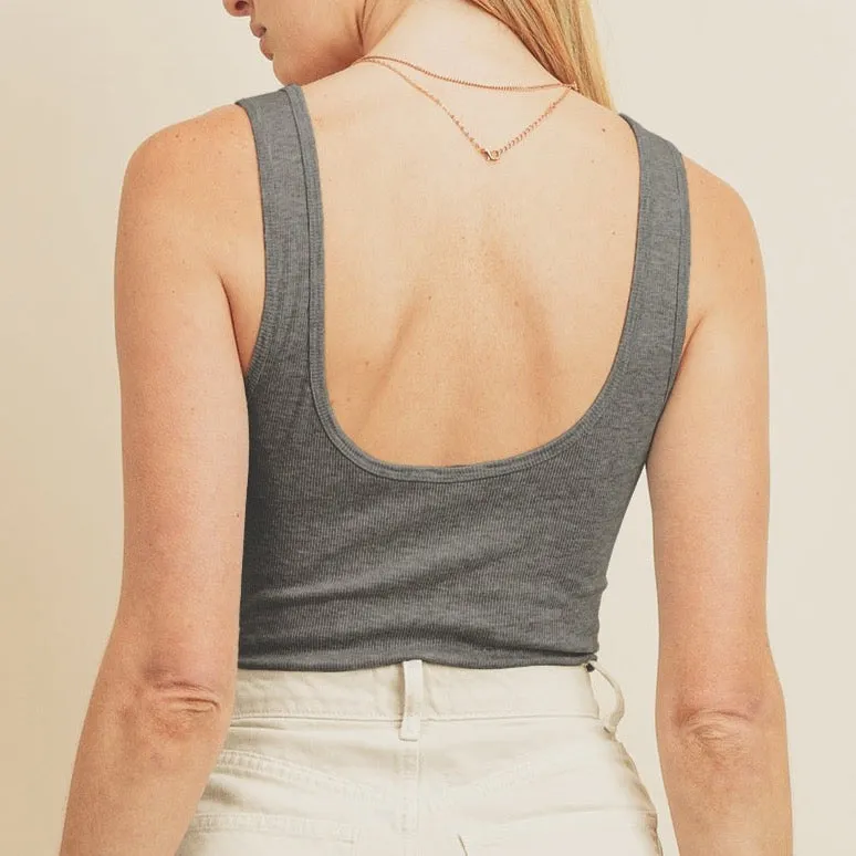 Deep Scoop Sleeveless Bodysuit