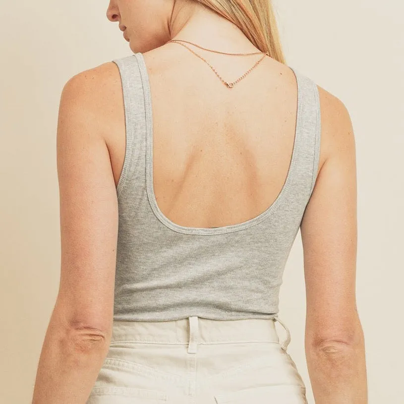 Deep Scoop Sleeveless Bodysuit