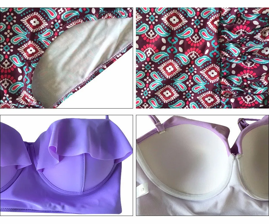 Delia Vintage Style High Waist Push Up Bikini