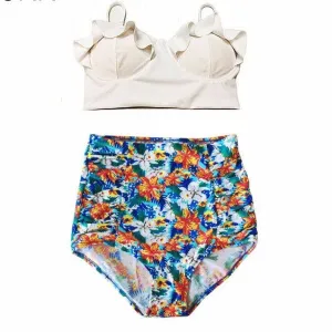 Delia Vintage Style High Waist Push Up Bikini