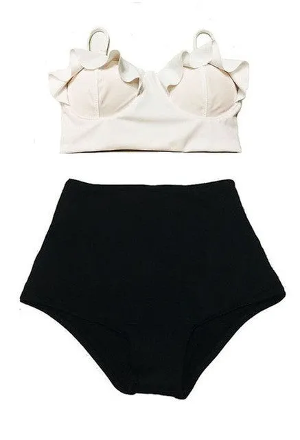 Delia Vintage Style High Waist Push Up Bikini