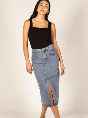Denim Pencil Skirt