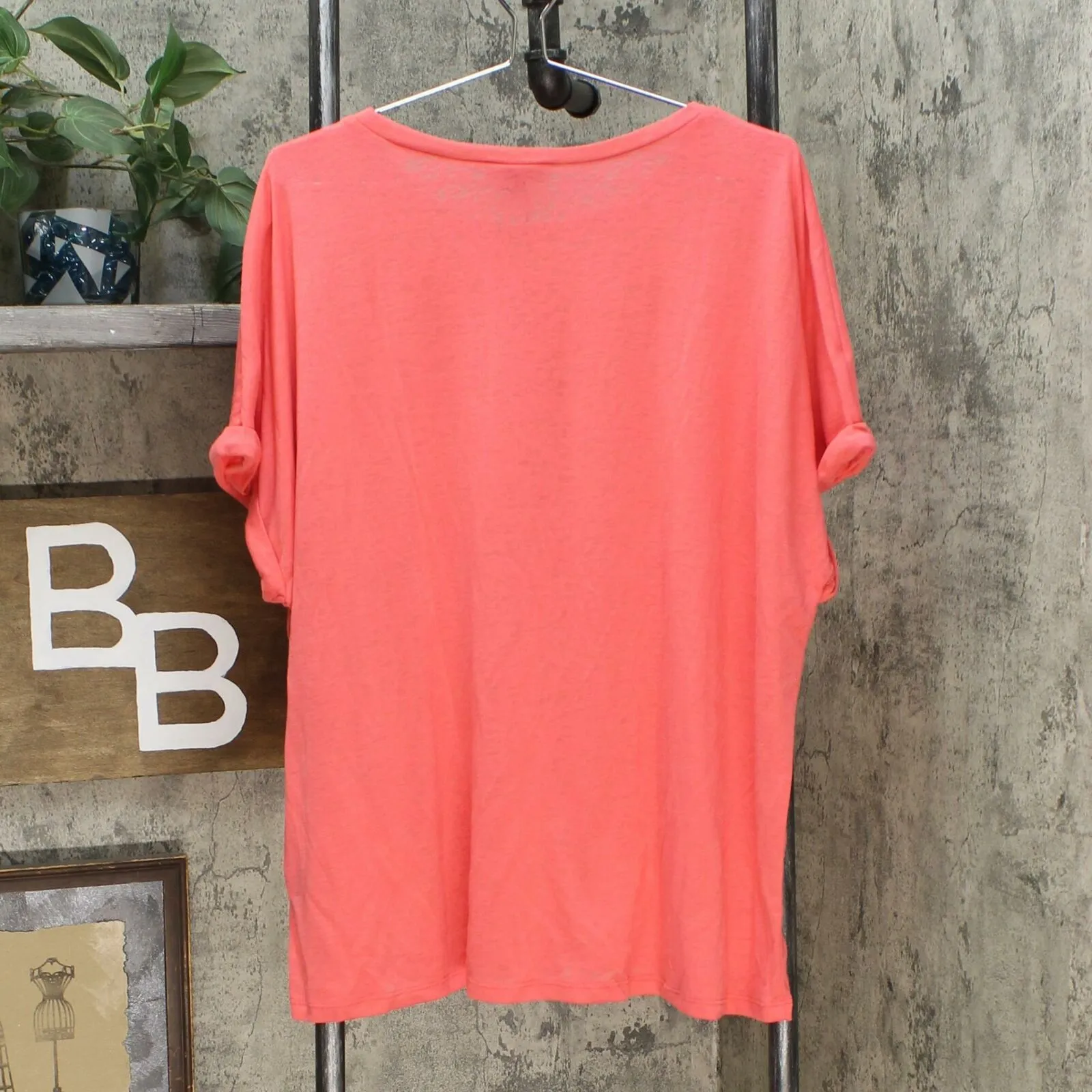 DG2 by Diane Gilman Women's Plus Size Slub Burnout Pocket T-Shirt