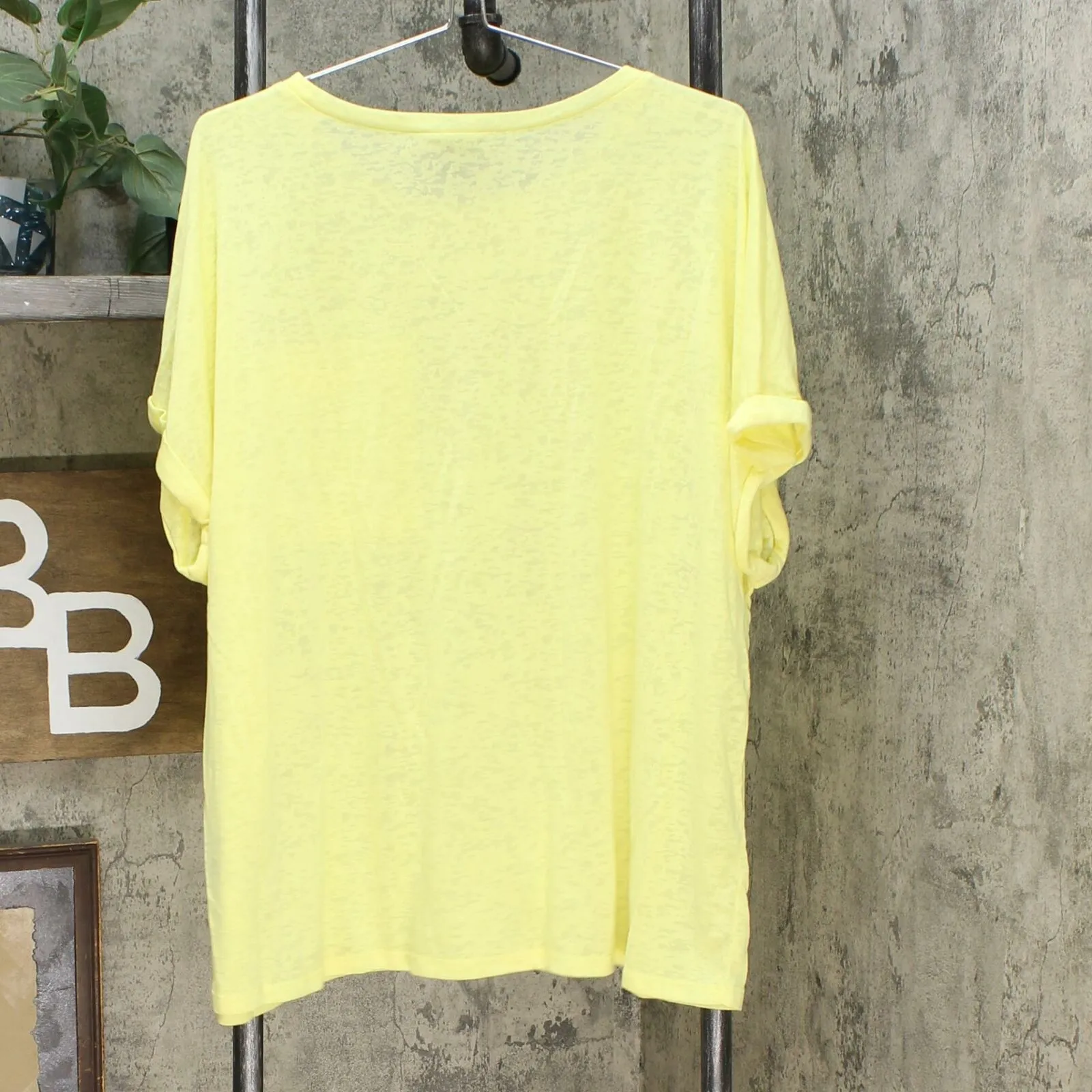 DG2 by Diane Gilman Women's Plus Size Slub Burnout Pocket T-Shirt