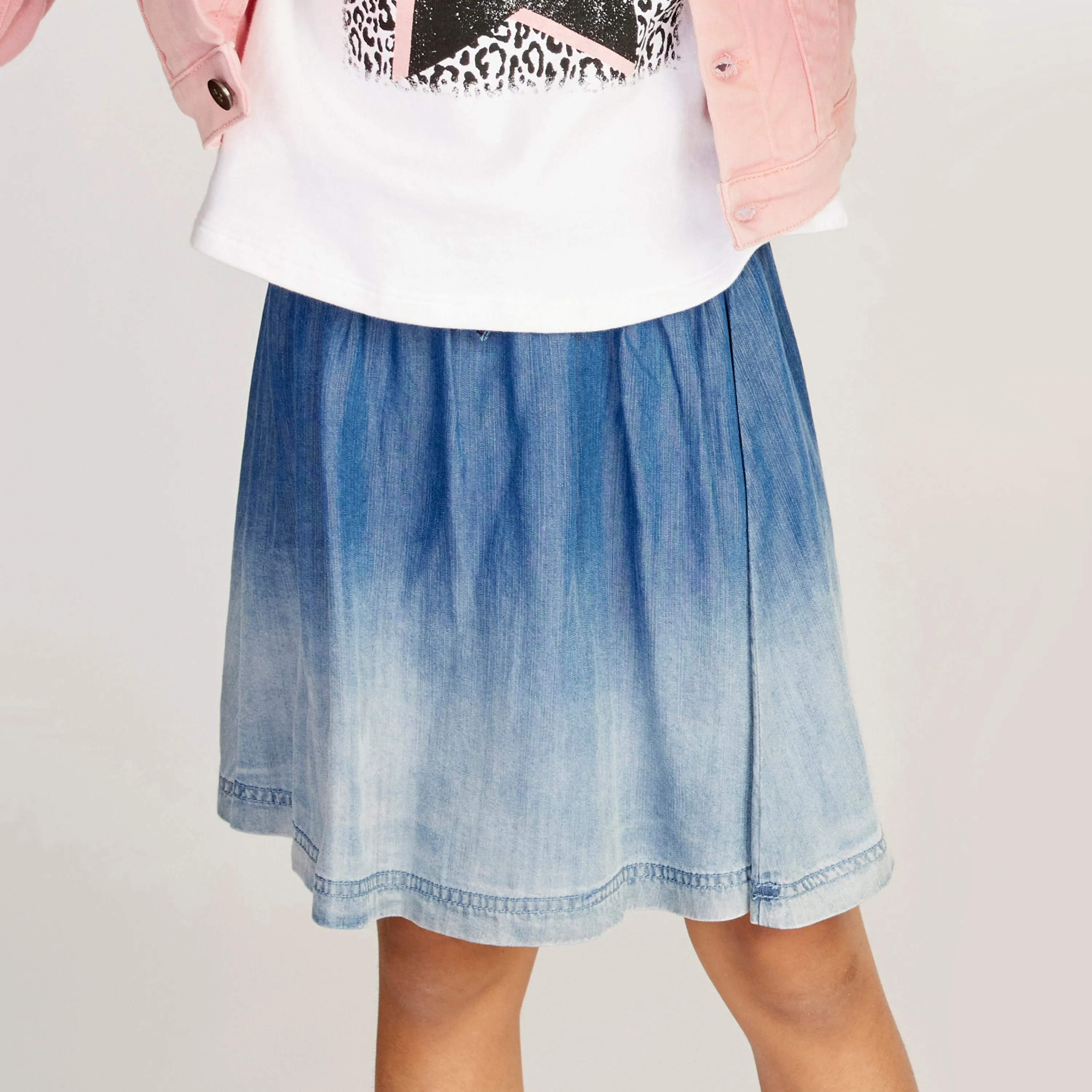 Dip Dyed Denim Skirt