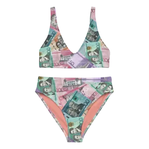 Dominican Pesos High-Waisted Two Piece Bikini Set Swimsuit