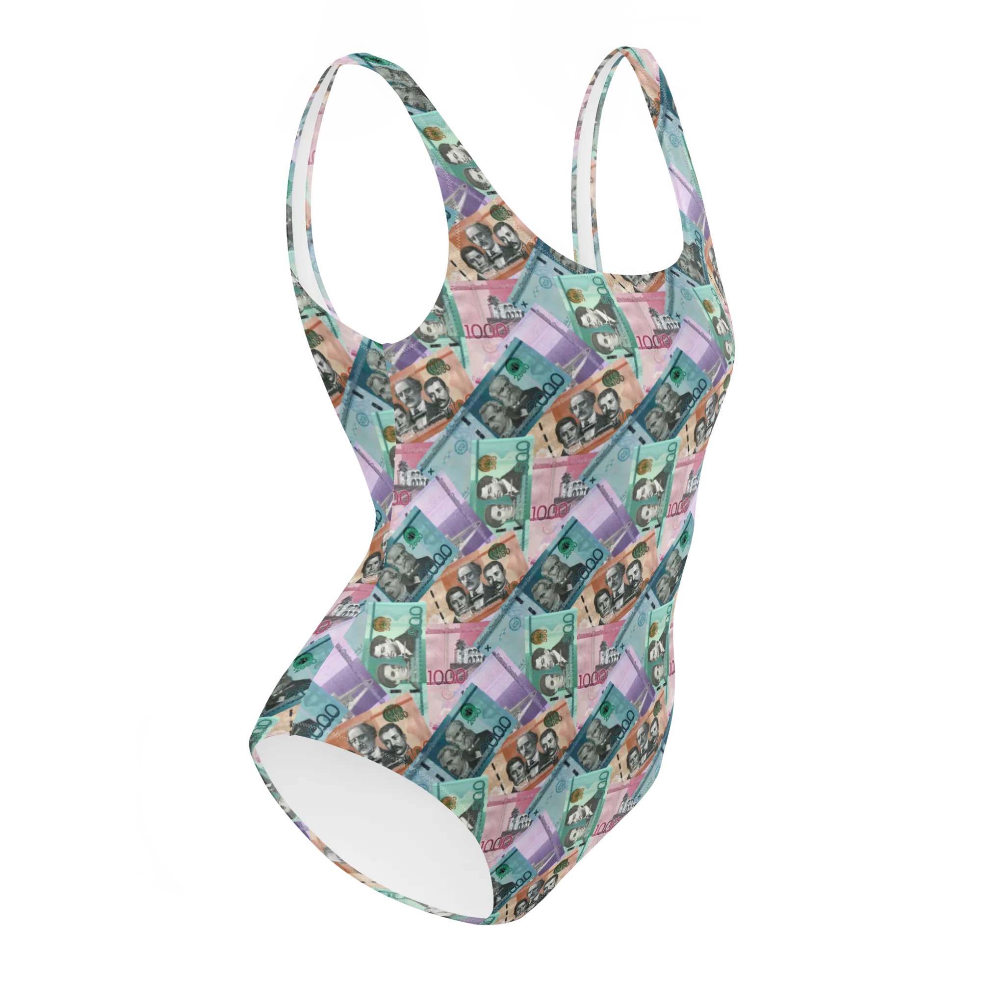 Dominican Pesos One-Piece Swimsuit