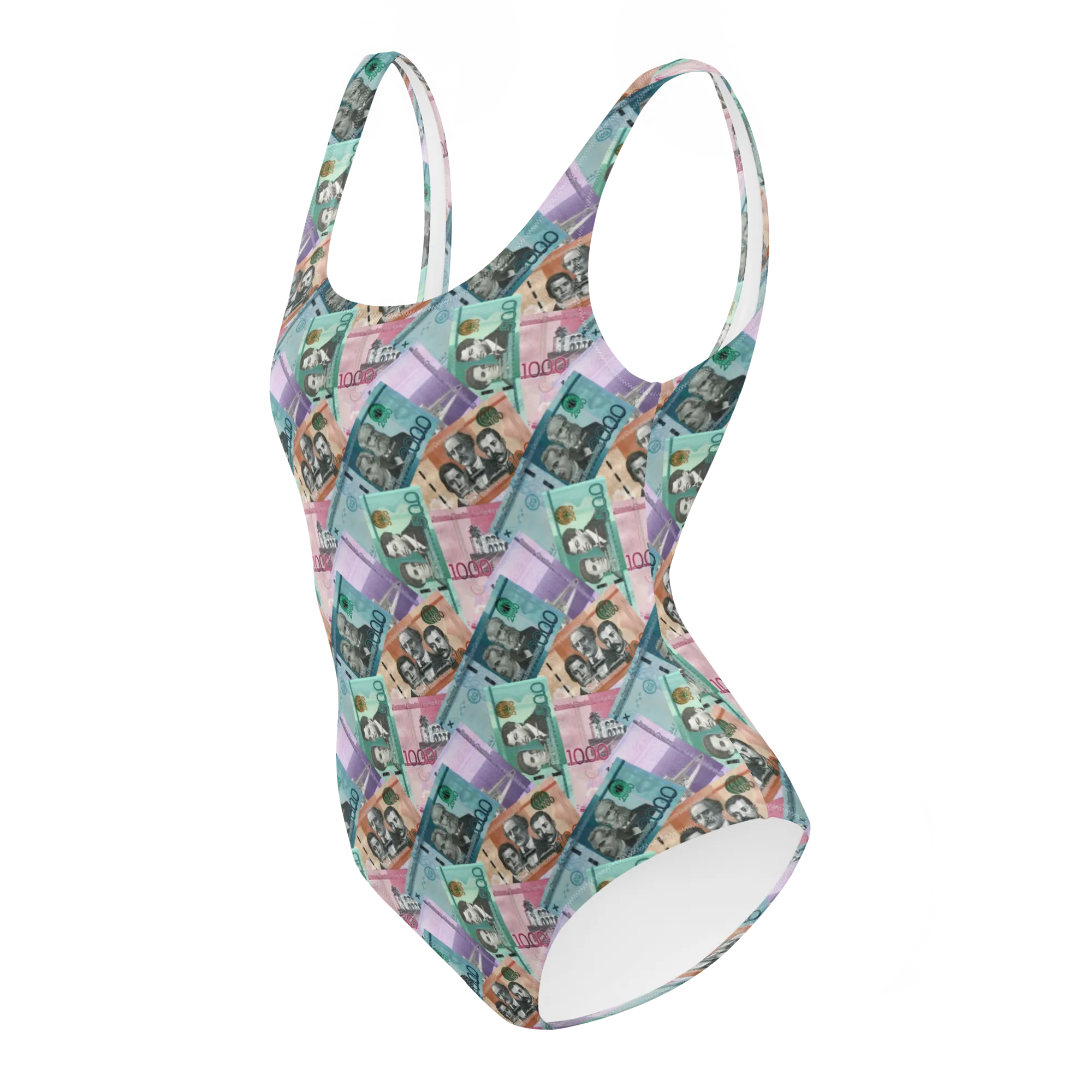 Dominican Pesos One-Piece Swimsuit