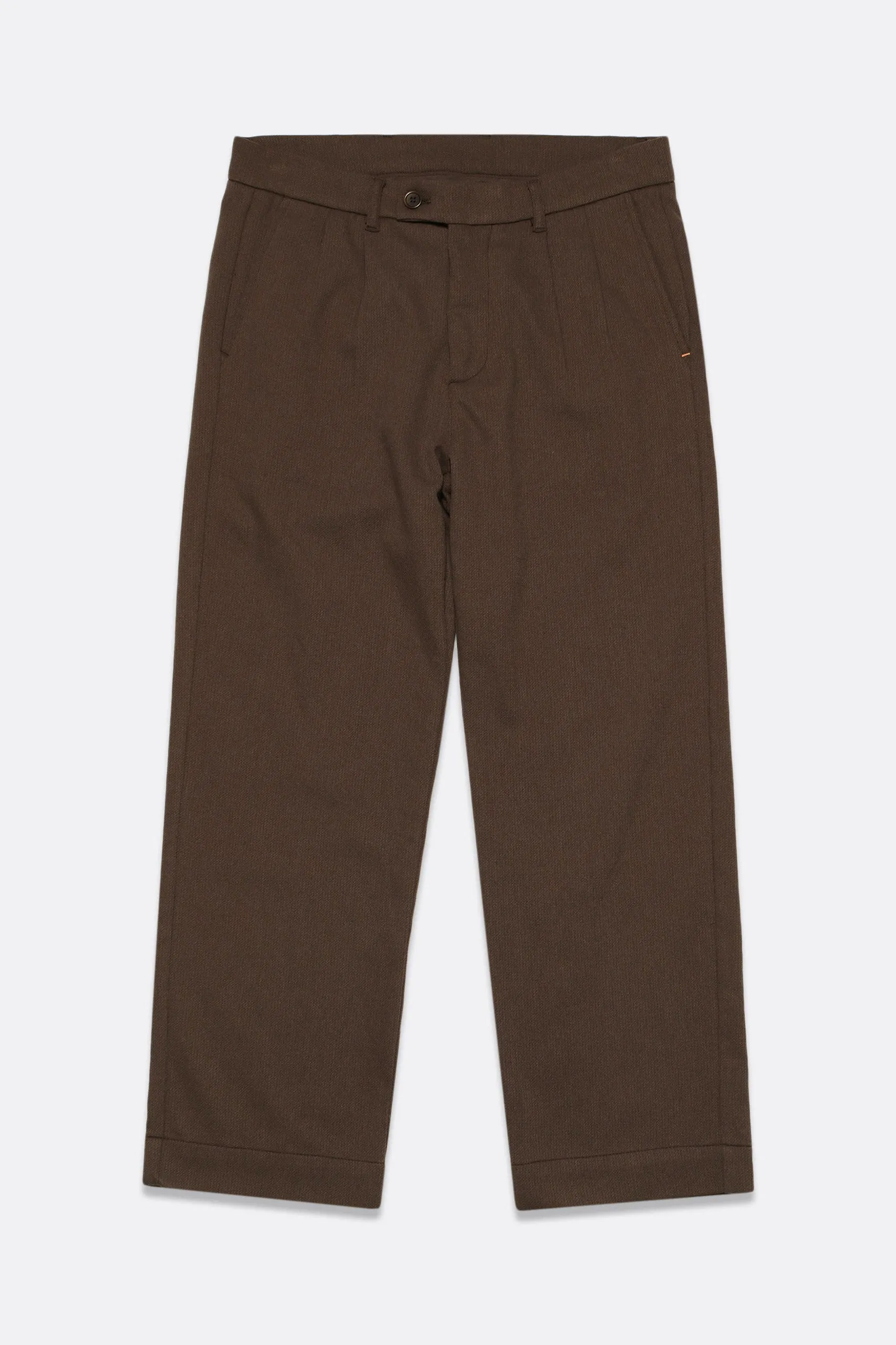 Double Pleated Trouser Desert Palm Brown