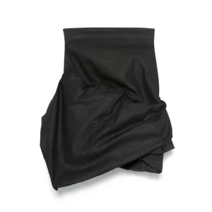 Draped Mini Chalk Stretch Denim Skirt