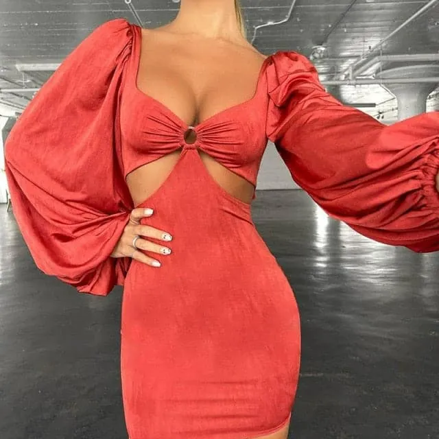 DressBetty - 2023 Spring Summer Flare Sleeve Women Bodycon Bandage Dress