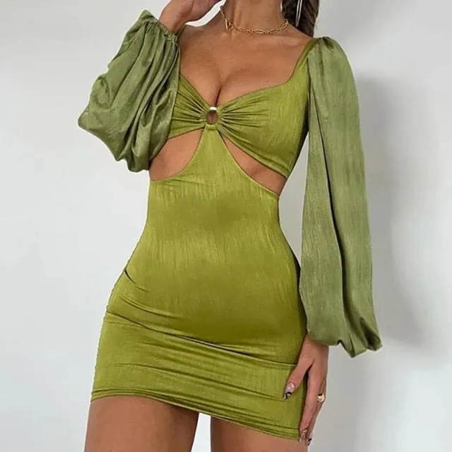 DressBetty - 2023 Spring Summer Flare Sleeve Women Bodycon Bandage Dress