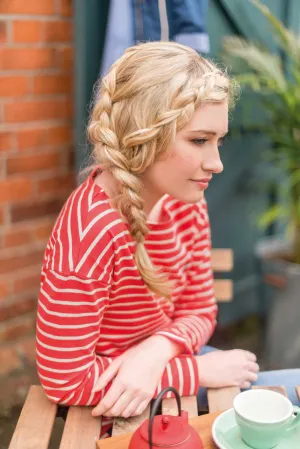 Dune Jersey Top - Poppy Stripe