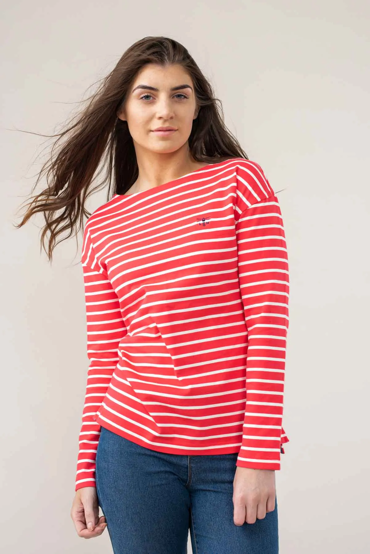 Dune Jersey Top - Poppy Stripe