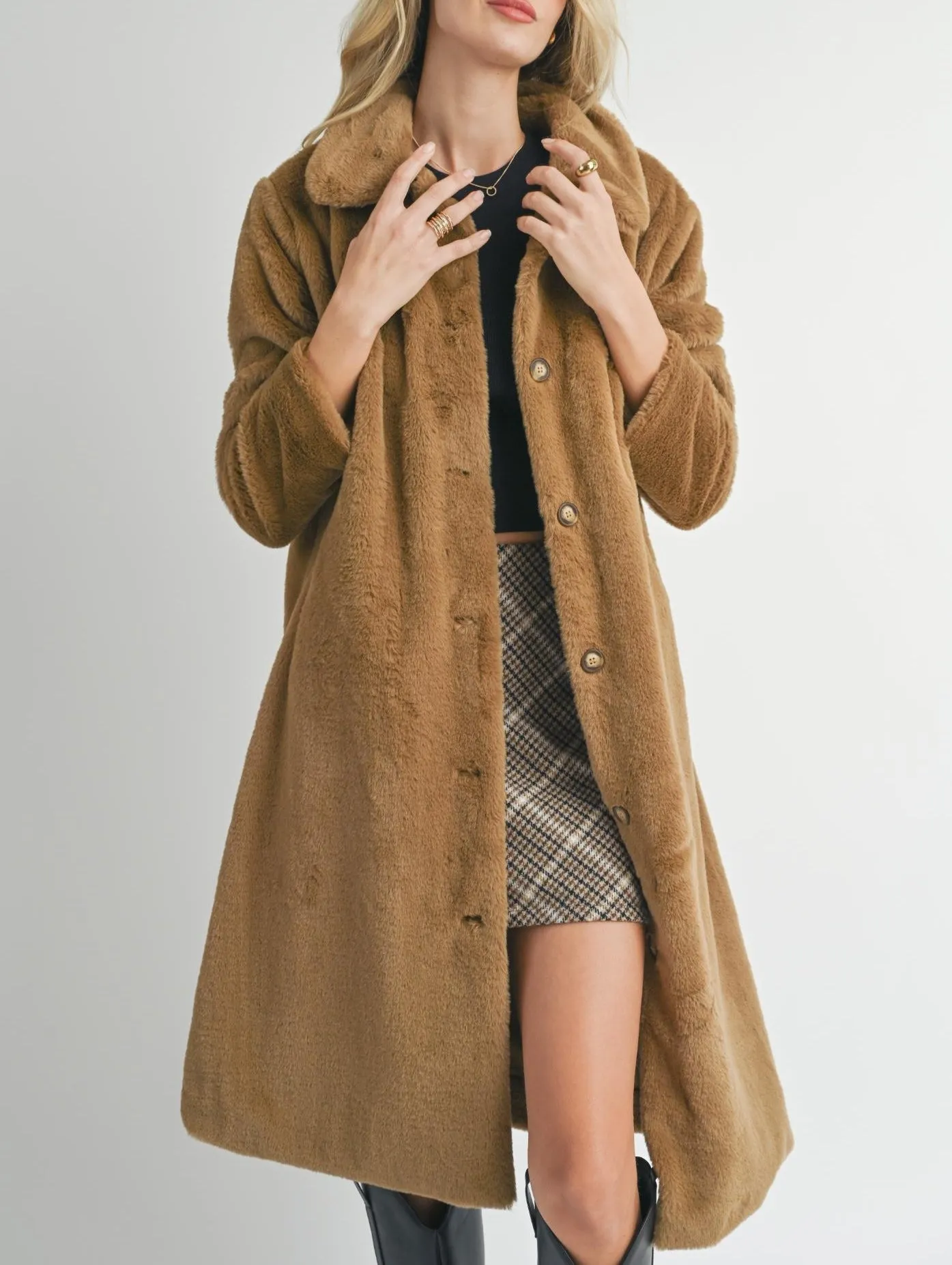 Edan Fuax Fur Long Coat