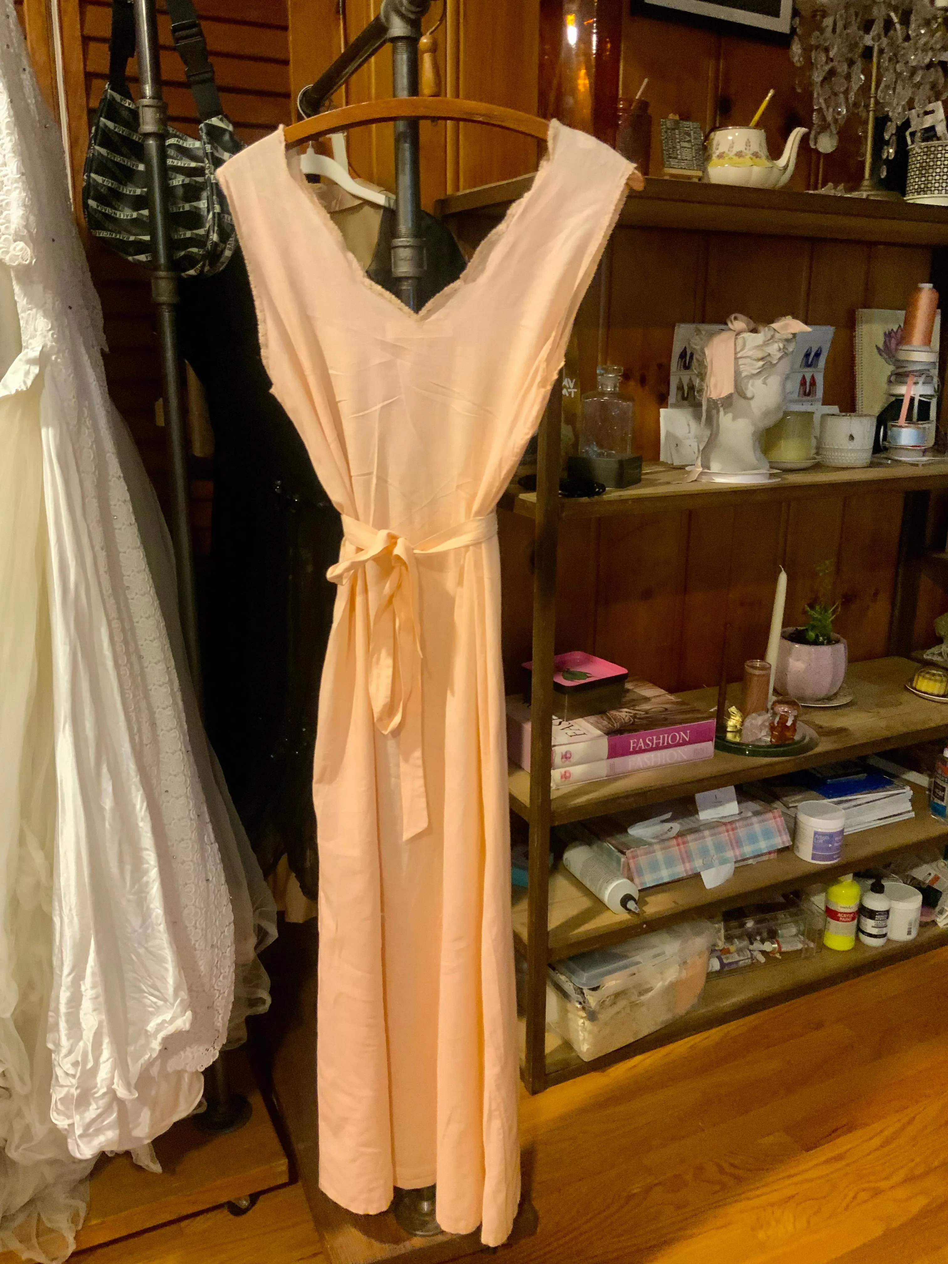 Edwardian Cotton Pink Nightgown - 1910