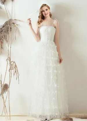 Elegant A-line Corset Bodice Dress Illusion Bride Wedding Dress