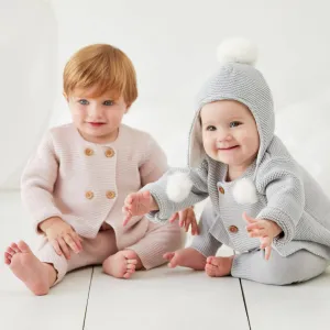 Elegant Baby Cardigan & Knit Pants Set