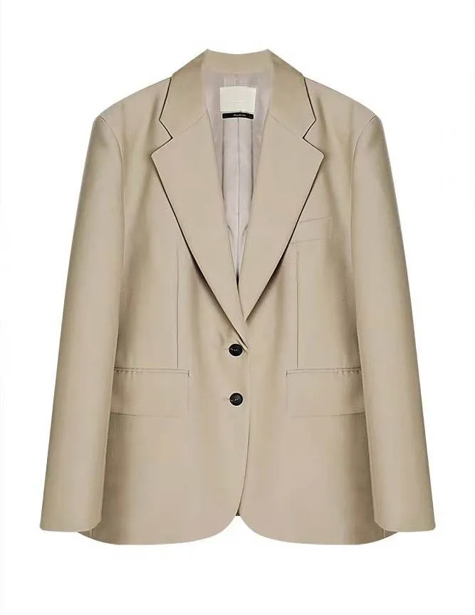 ELINOR WOOL SILK BLAZER BEIGE