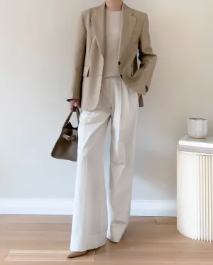 ELINOR WOOL SILK BLAZER BEIGE