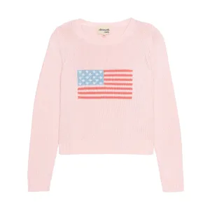 Ellsworth Ivey Women's American Flag Fashion Crewneck Sweater