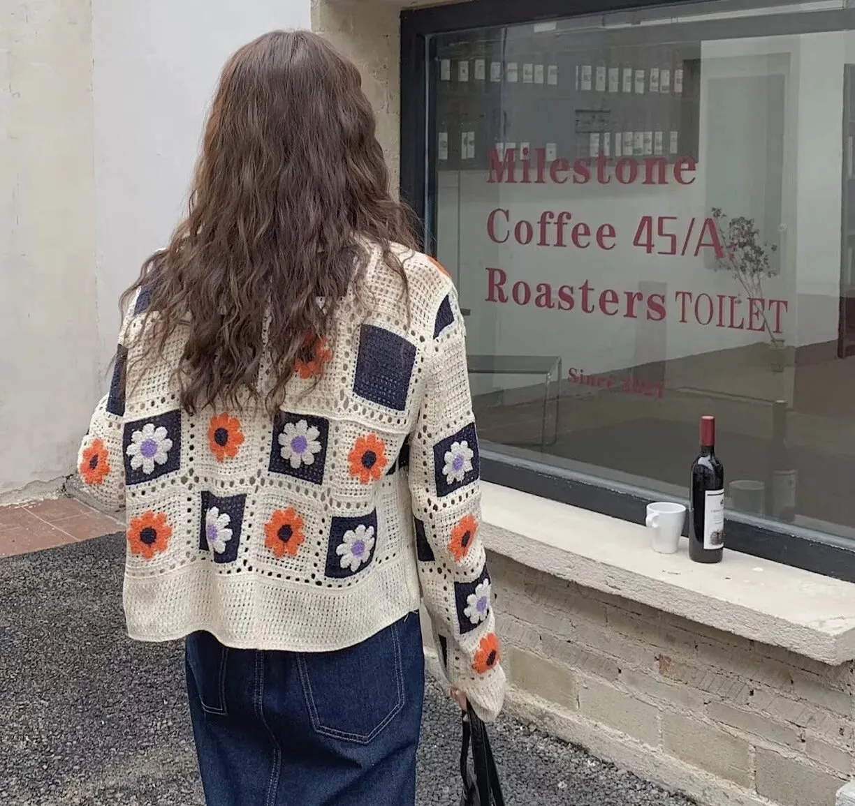 Embroidered Boho Knit Cardigan